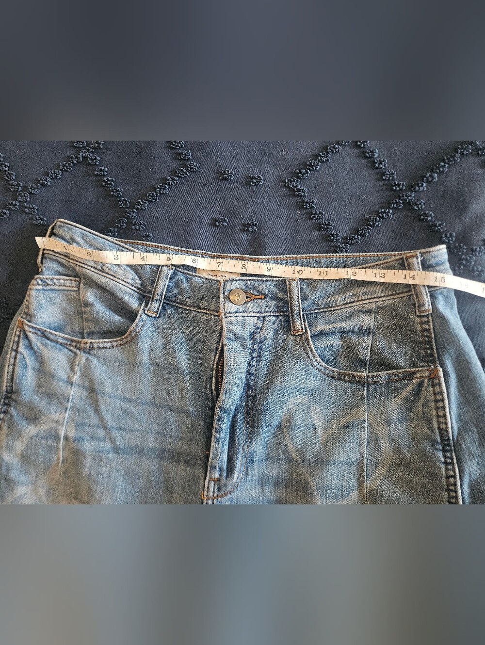 Pilcro Light Blue Wide-Leg Jeans with Heart Graphics - Picture 8 of 9